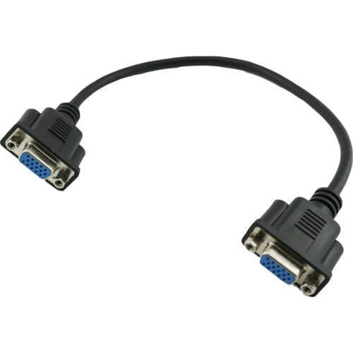 1x 1FT 15Pin VGA Female to VGA Female Jack Extension Connector Cable Converter for PC TV Monitor