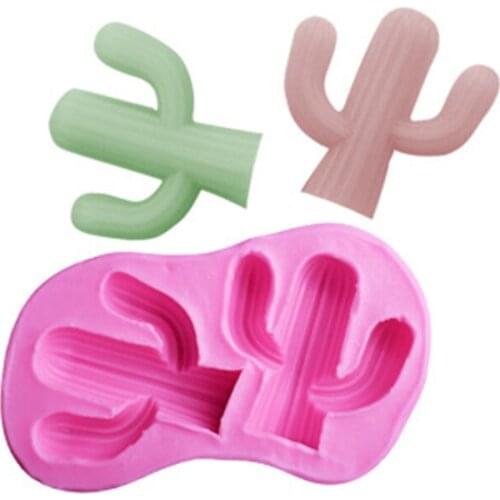 2 Hole Cactus Modeling 3D Silicone DIY Cake Mold Fondant Cake Chocolate Decoration Mold Clay Mold Baking Tool Easy Clean Durable