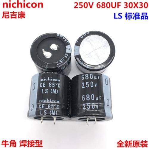 2PCS/10PCS 680uf 250v Nichicon LS 30x30mm 250V680uF Snap-in PSU Capacitor
