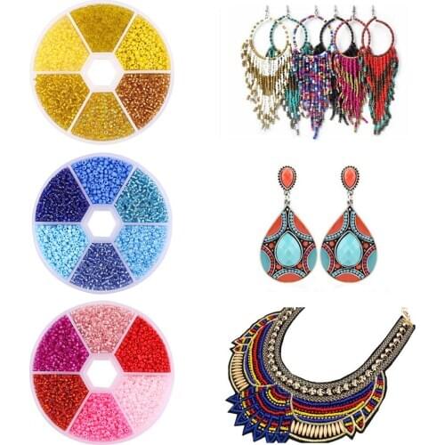 3900pcs 2mm Charm Czech Glass Seed Beads Box Set Seedbeads Loose Spacer Beads For Jewelry Making DIY Bracelet Necklace