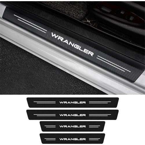 4X For Jeep Wrangler JK JL TJ YJ 2021 2020 2019 2018 2017 2016 2015 2014 2013 2012 Car Door Threshold Sticker Tuning Accessories