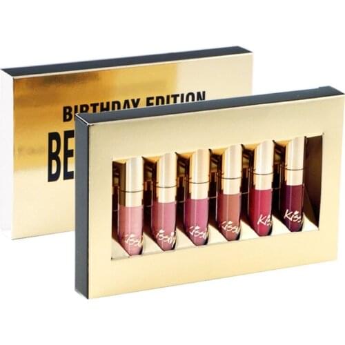 6PCS Sexy Colors Liquid Matte Lipstick Waterproof Matte Lipstick Long Lasting Lip Gloss Lip Kit