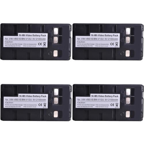 4Pc 2100mAh BN-V12U VW-VBS1E Camera Battery for JVC BN-V11U BN-V12 BN-V14U BN-V15 BN-V18U BN-V20 BN-V20U BN-V20US BN-V22 BN-V22U