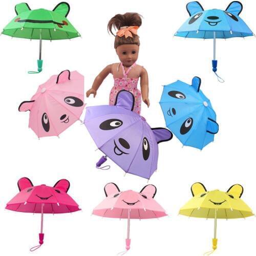 Umbrella Accessories For 18 inch Baby Girl Born Dolls Handmade Outdoor Gift Toys Accessories For children J0241
