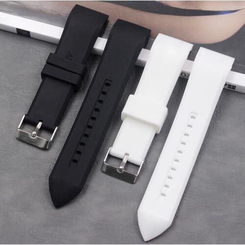 Mens Watch Accessories 23mm for Armani AR5977AR5978AR5985 Womens Sports and Leisure Silicone Rubber Strap Pin Buckle