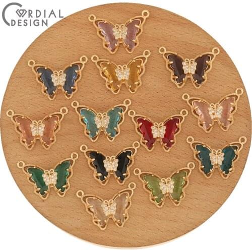 Cordial Design 30Pcs 17*24MM Jewelry Accessories/DIY Pendant/Necklace Making/Hand Made/Jewelry Findings & Components/CZ Charms