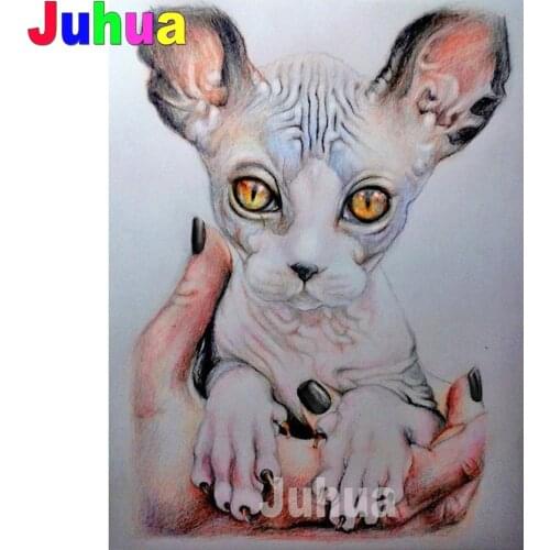 5d diy diamond painting hand Sphynx diamond painting cross stitch mosaic embroidery diamond round square stones Animals Art
