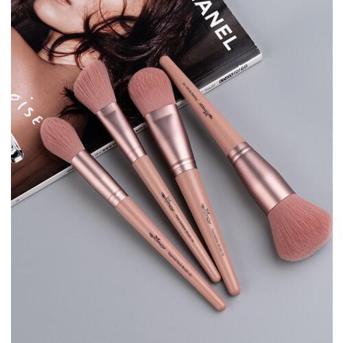 Anmor 4Pcs Facial Makeup Brush Set Professional Synthetic Hair Make Up Brushes For Powder Foundation Quality Cosmetic Tool
