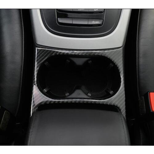 Center Console Water Cup Holder Frame Decoration Cover Trim For Audi Q5 2010-2016 Carbon Fiber Interior Accessories