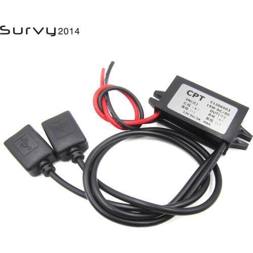 DC-DC Car Power 12V to 5V 3A 15W Converter Module Micro USB Step Down Power Output Adapter Low Heat Auto Protection