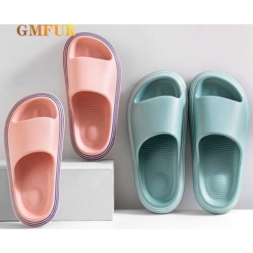 EVA Home Thick Platform Slippers Summer Beach Soft Sole Slide Indoor Men Women Bathroom Anti-slip Shoes Couple Home Sandals