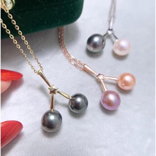 TWO PEARL 925 Sterling Silver Pendant Setting Mounting Findings Jewelry Base for Crystals Agate Pearls Corals Jade Stones Beads