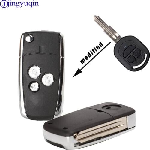 Jingyuqin New Modification 3 Button Flip Folding Remote Key Blank Case Car Key Shell Fit For Buick Excelle HRV Key Shell