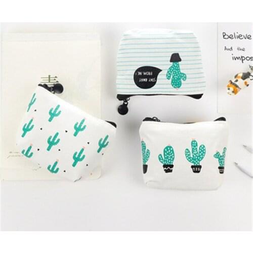 DL The new creative change package Biezha my purse with Xiaoqing cactus novice Coin Bag Purse Stationery office supplies for