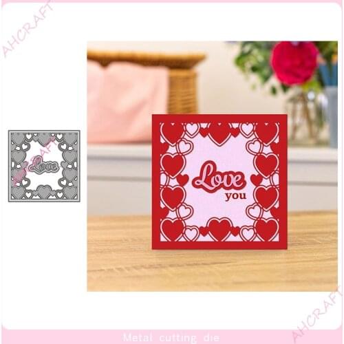 Square Heart-shaped Frame Metal Cutting Dies for DIY Scrapbooking Photo Album Decorative Embossing Paper Card Crafts Die 2021