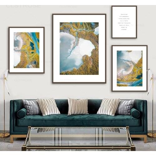 Forest River Landscape Canvas Painting Lake Sea Quote Scandinavian Wall Art Pictures Nordic Home Decoiration Posters and Prints