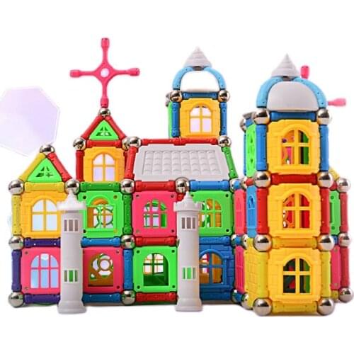 Lfayer 388pcs Magnetic Building Blocks Magnet Stick Educational Blocks Toy for Children Gift with Windows Bricks