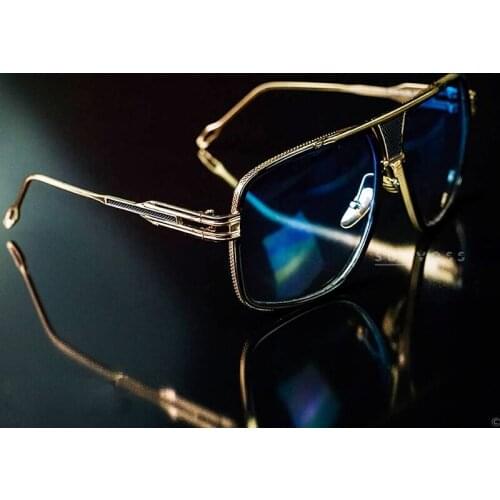 HGE-H Brand Designer Square Sunglasses Men Metal Eyeglasses Frame Retro Sun Glasses Outdoor Travel UV400 Male Gafas de sol KD152