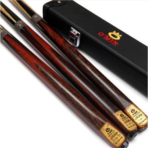 O'MIN 3/4 Snooker Cue Billiard Stick HELLLIP Model 9.5mm/9.8mm Tips 3 4 Snooker Cues Case Set Professional Handmade China 2019