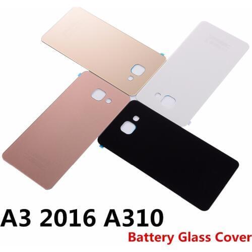 New Housing Battery Door Cover For Samsung A3 A310 A310F 2016 Back glass cover with Adhesive(A310 All versions)
