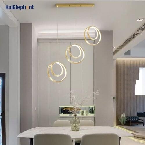 New LED Pendant Lights For Dining Living Room Bedroom Creative Hanging Lamps Gold Black Luxury Decorative Lighting Fixtures