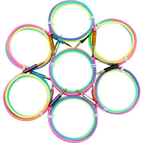 Wholesale 3.5mm Gold Plated Plug Braided Audio Cable For Car Headphone MP3 / 4 Phone Auxiliary Cables for iPhone Speaker 500pcs