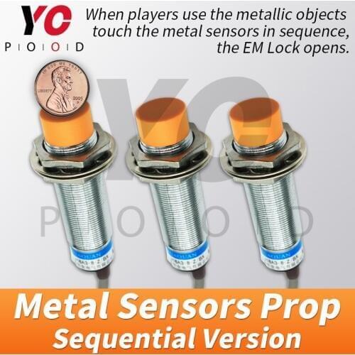 Sequential Version Metal Sensors Prop real life Escape Room Game Touch the metal sensors in right order to unlock YOPOOD