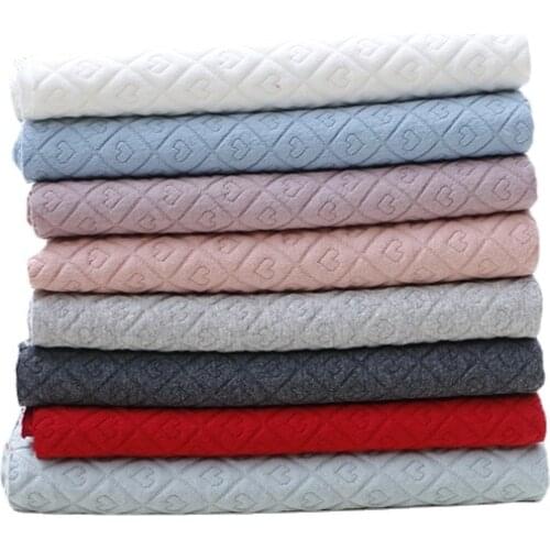 Width 61'' Fashionable Simple Three Layer Knitted Jacquard Cotton Fabric By The Half Yard For Coat Dress Material