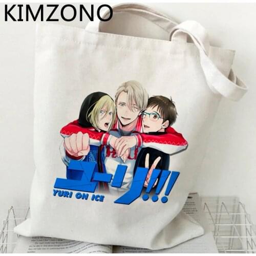 Yuri on Ice shopping bag jute bag bolsa cotton bolsas de tela shopping tote bag reusable sacola sac tissu