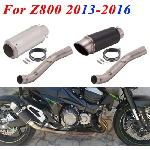 Motorcycl Exhaust Middle Link Pipe For Kawasaki Z800 2013 - 2016 2015 14 Z 800 Carbon Fiber Escape Modified Connection Muffler