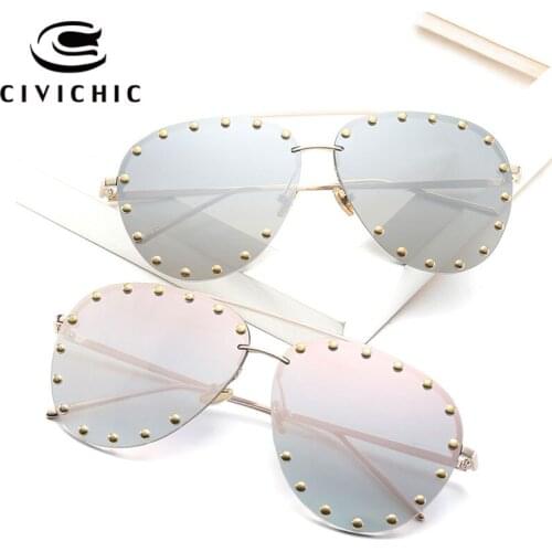 CIVICHIC High Grade Women Riveting Sunglasses 2017 Lady Personalized Street Snap Oculos De Sol Hipster Gradient UV400 Gafas E371