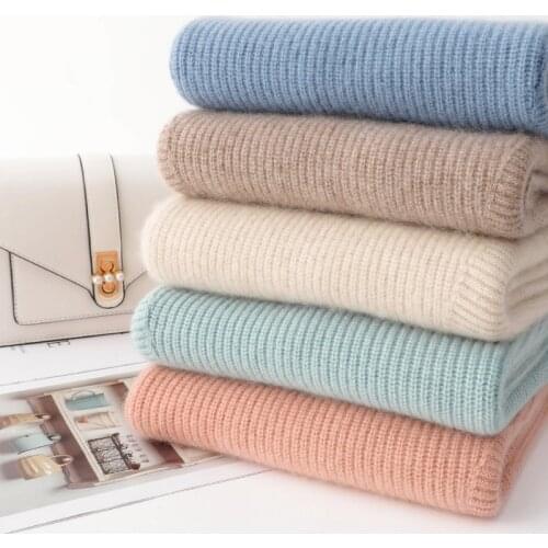 Luxury Brand Top Female Soft Natural Wool Goat Warm Long Sleeve Autumn Winter Knitted Pullover 100% Cashmere Sweater Women