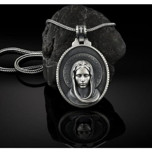 Christian Virgin Mary pendant necklaces for women religious style Jewelry on the neck Catholic vintage tag Man chain necklace