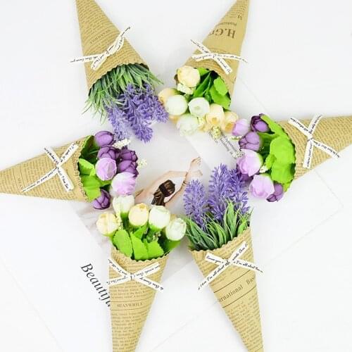 1-3pcs Mini Paper Tube Artificial Dried Flowers Photo props bouquet flowers Birthday Present Home Decoration Fake Flowers