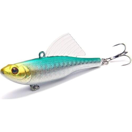 1Pcs Winter Ice Fishing Lures 6.5cm 17.2g Sinking VIB Vibration Hard Bait Jig wing With Lead Wobbler Lure Pike Carp Bass Baits