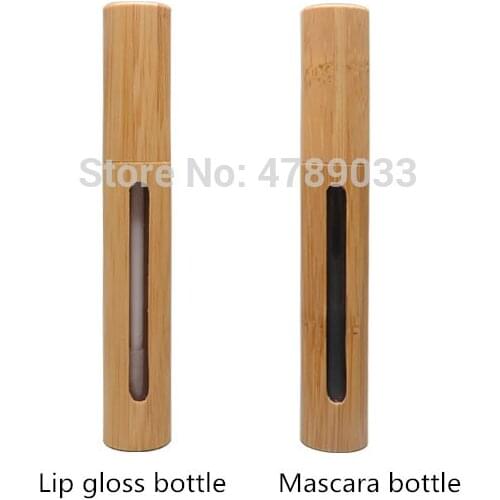 10/50pcs 6ml Bamboo Lip Gloss Bottle Empty Mascara Tube Vial Liquid Bottle Container Refillable Bottles Makeup Accessories