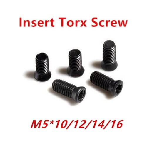 100PCS/lot M5*10/12/14/16 CNC Insert Torx Screw For Replaces Carbide Insert CNC Lathe Tool