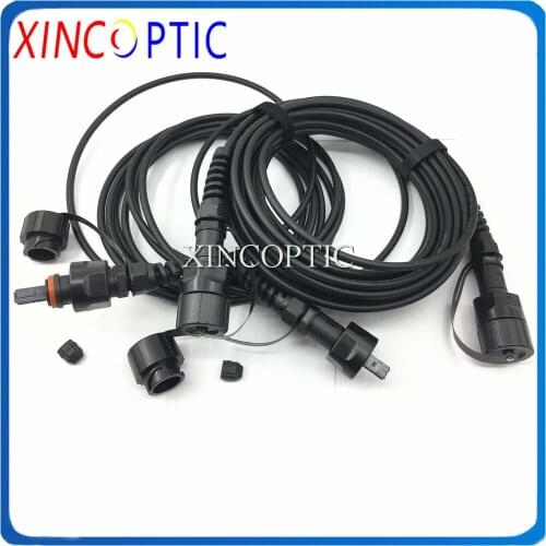 12Cores SM G657A 15Meters MPO/APC Female Male to MPO Outdoor Waterproof 12C 15M Armored Fiber Optical Patch Cord Cable Connector