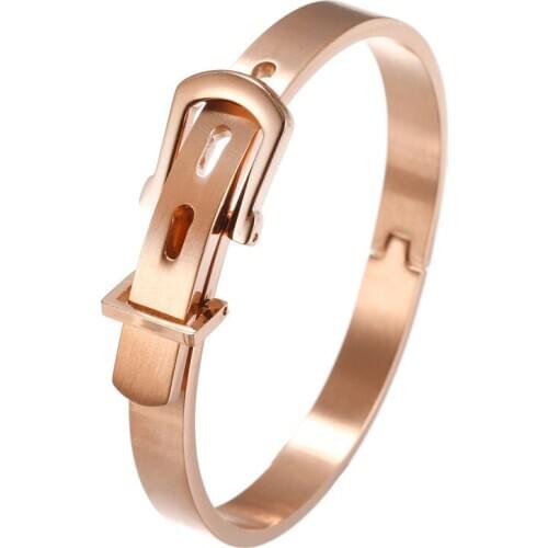 2020 Hot SaleRose Gold Black Mutiple Color Big Wide Unique Adjustable Belt Buckle Unisex Dainty bangle For Wedding Gift