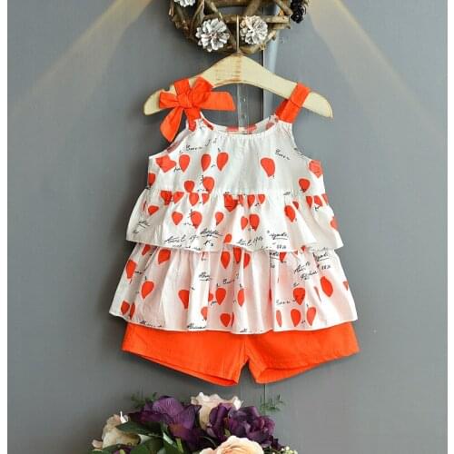 2020 Summer Casual Solid Clothes Cartoon Letter Girls Clothes High Quality Fashion Kids Clothes