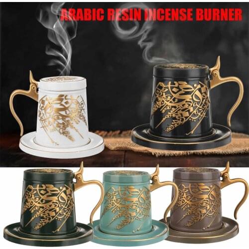 2021 Arabic Resin Incense Burner Set Middle East Ceramics Incense Holder Aromatherapy Furnace Home Decoration Crafts Christmas