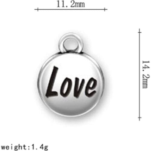 2021 NEW Zinc Alloy Charm Fit DIY Bracelet Necklace Making Word Charm Love floating charms for living lockets key charm