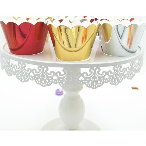 24pcs Foil Gold/Silver/Red Cupcake Wrapper BakingTray Muffin Cases Birthday Wedding Cake Tool Baby Shower Party Decoration