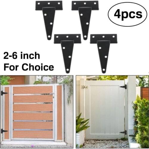 4pcs 2/3/4/5/6Inches Galvanized T-Strap Hinges Vintage Barn Door Hinge Shed Door Hinge Gate Strap Hinge Rustic Hinges for Fences