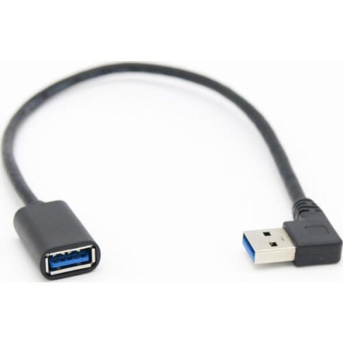 90 Degree Right Angle Super Speed USB 3.0 Male to Female Extension Cable Cord Adapter 30CM/60CM LK