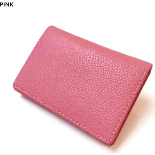 Aaby 100% Genuine Leather Business Card Holder Simple Ladies Wallet Travel Passport Cover Unisex Business Credit Card Holder