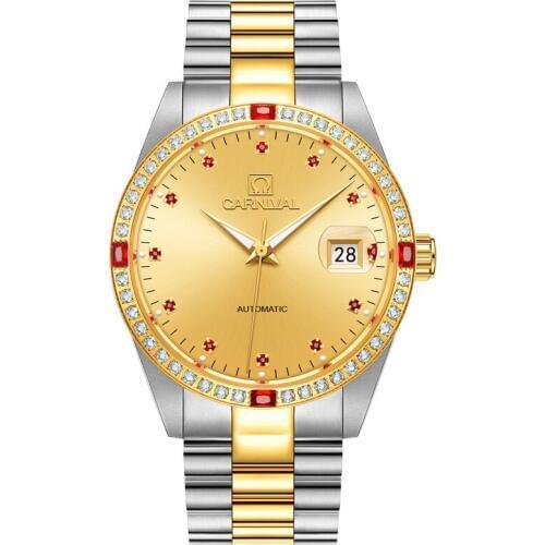 Automatic Watches Gold Fashion Men Business Watch Sapphire Full Steel Mechanical Wristwatch relogio masculino Luminous 2017