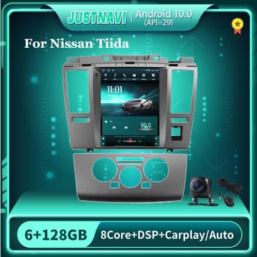 6G 128G Car Radio Tesla Style For Nissan Tiida 2005-2010 Android 10.0 Stereo Multimedia Player IPS Screen Navigation No 2din DVD