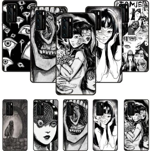 Phone Case For Huawei P20 P30 P40 P Smart Z + P10 Mate 30 10 20 Lite Pro Black Cover Etui Soft Back Art Junji Ito Tees Horror