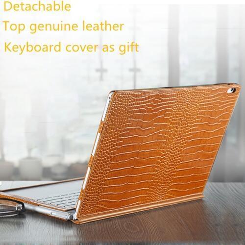Top Genuine Leather Case for Microsoft Surface Book 13.5'' inch Tablet Cover Protective Skin Detachable + gift